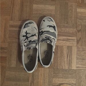Vans Kids Gray Camouflage Slip-On Sneakers